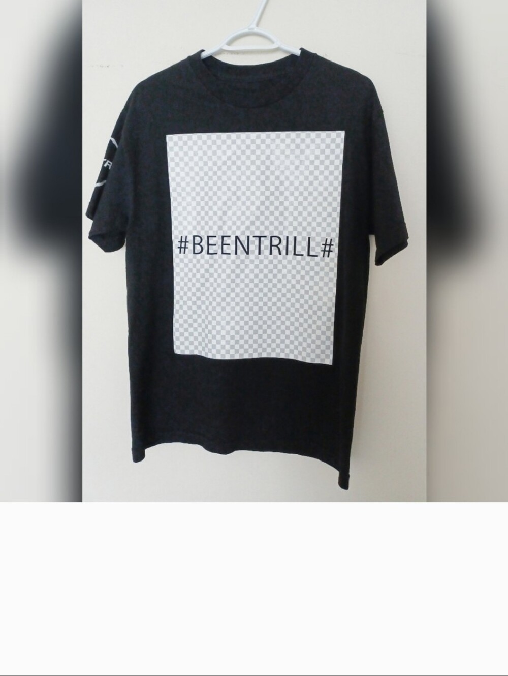 Been Trill Mallratz Black Graphic Tee Box Logo Hashtag Sleeve Print Size Medium